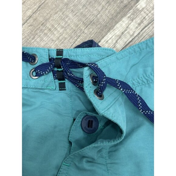 PATAGONIA Board Shorts Mens 35 WAVEFARER 10” Inseam Green Blue Swim Beach Trunks - Picture 7 of 8